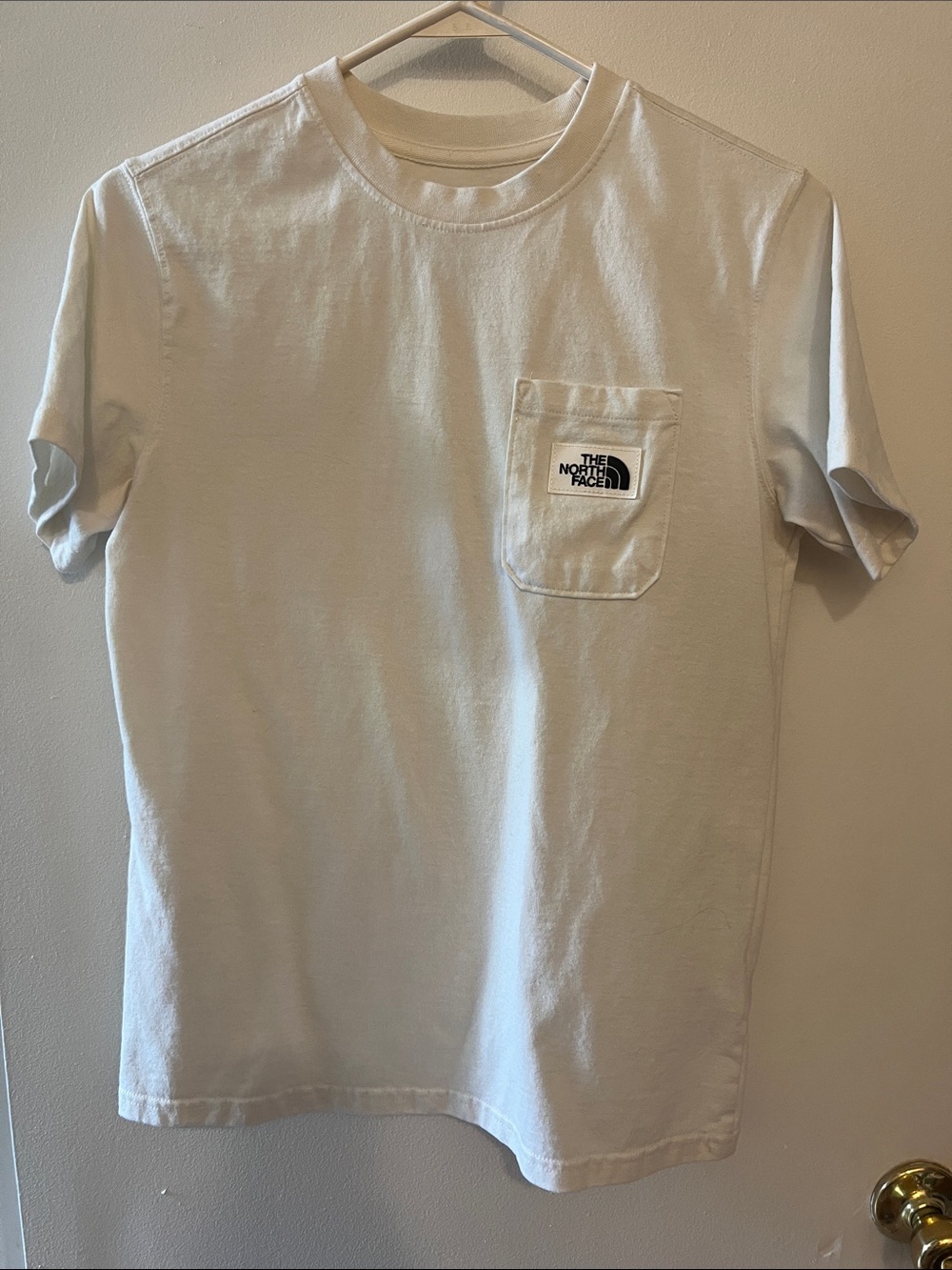 White north face pocket t shirt size small